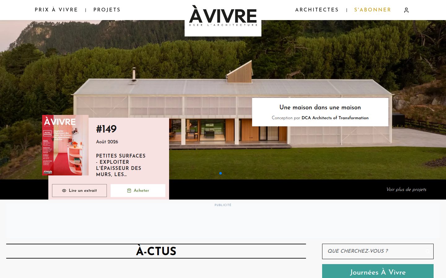 À Vivre Magazine : plateforme éditoriale architecture et design
